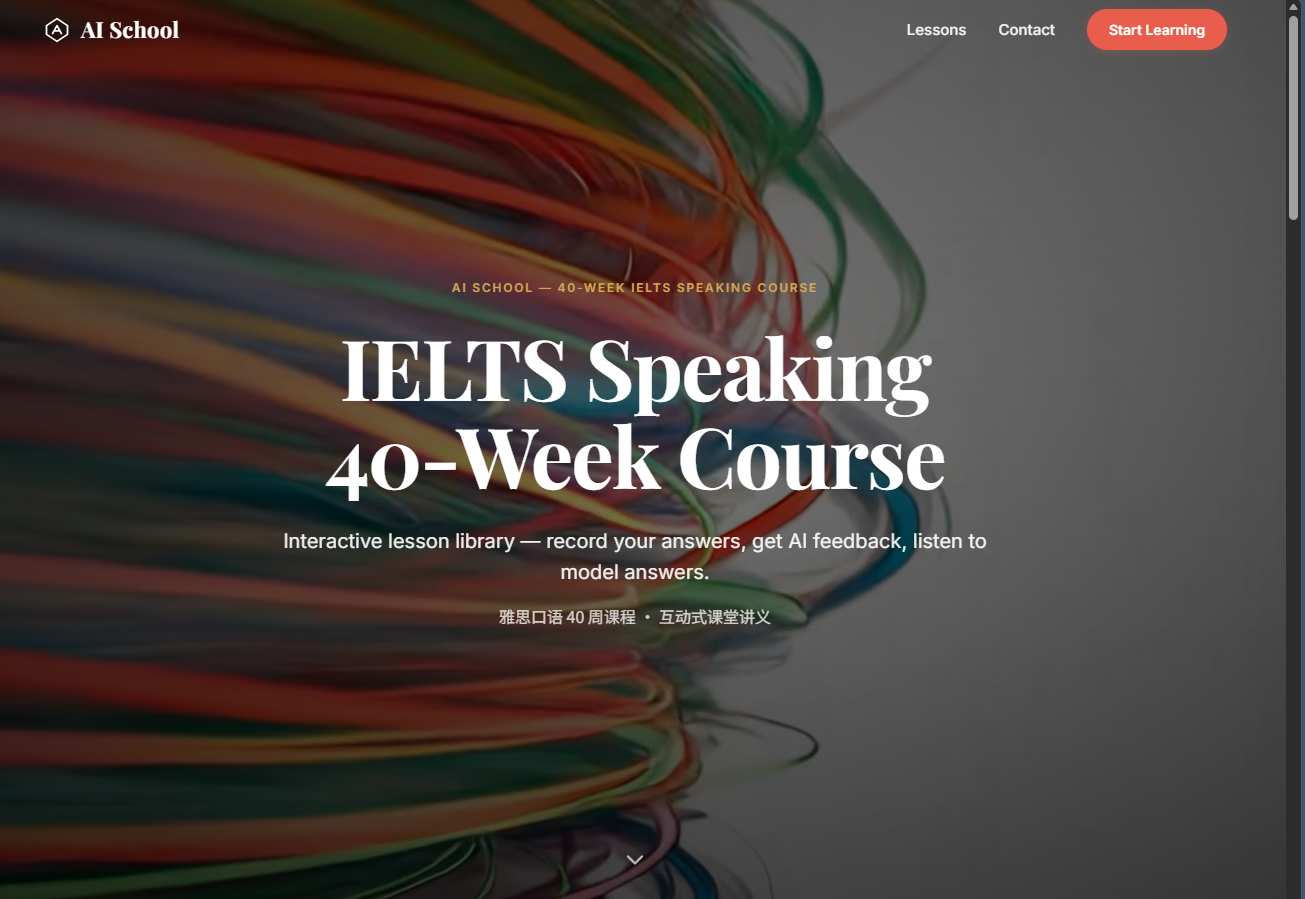 IELTS Speaking 40-Week Course homepage